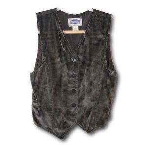 Essential Style Grey Houndstooth Velvet Vest Size: M